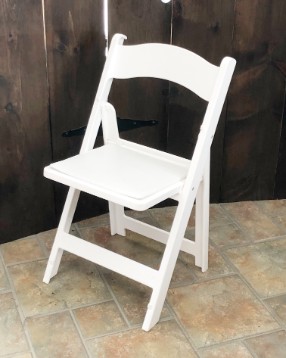 White Padded Folding Chair Image