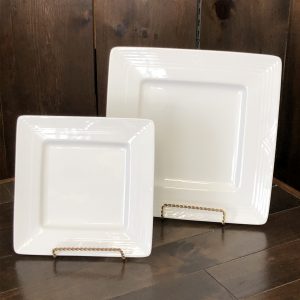 Arctic White China Dishware Setting - Square Plate-image